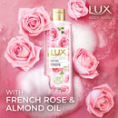 Lux Body Wash French Rose & Almond 245ml With 79ml Dove Shampoo Free