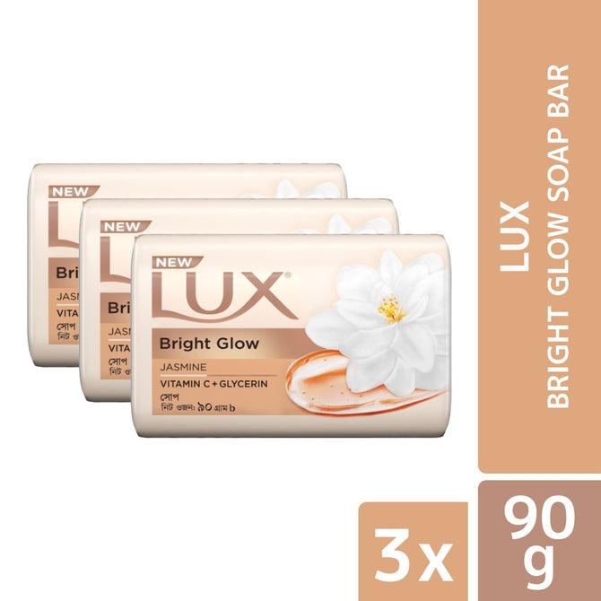Lux Soap Bar Bright Glow 90g (Bundle of 3)