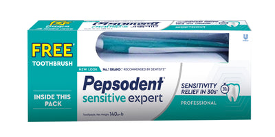 Pepsodent Sensitive Expert Professional 140g Toothbrush Free