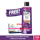 Lux Body Wash Black Orchid Scent & Juniper Oil 245ml With 49g Dove Bar Free