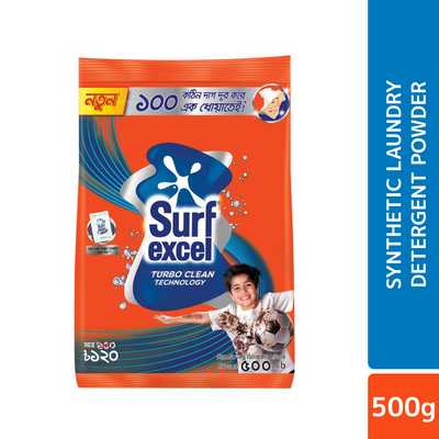Surf Excel Synthetic Laundry Detergent Powder 500g (Surf Excel White 70g Free)