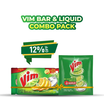 Vim Bar & Liquid Combo Pack (300g+75ml)
