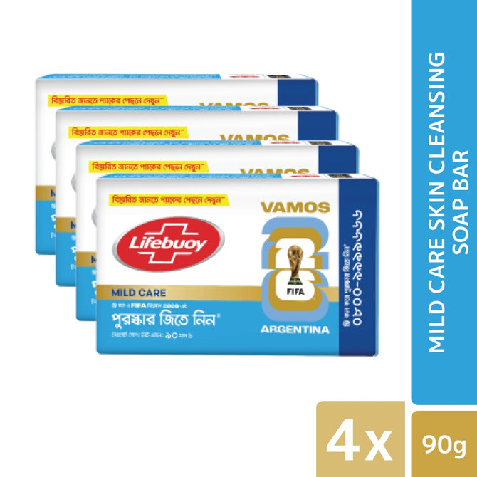 Lifebuoy Skin Cleansing Soap Bar Care 90g (Bundle of 4)