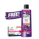 Lux Body Wash Black Orchid Scent & Juniper Oil 245ml With 49g Dove Bar Free