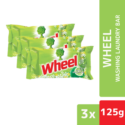 Wheel Washing Laundry Bar 125g (Bundle of 3)