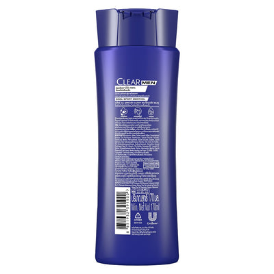 Clear Men Cool Sport Menthol Anti-Dandruff Shampoo 170ml (Unilever Original)