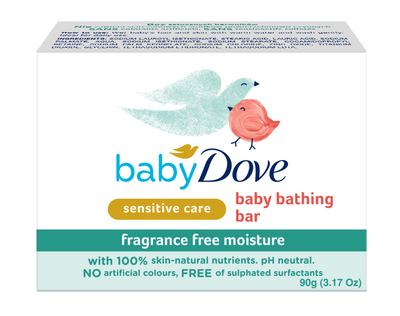 Dove Baby Bathing Bar Fragrance Free Moisture 90gm