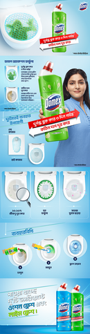 Domex Toilet Cleaning Liquid Lime & Ocean Fresh 500ml Combo Pack