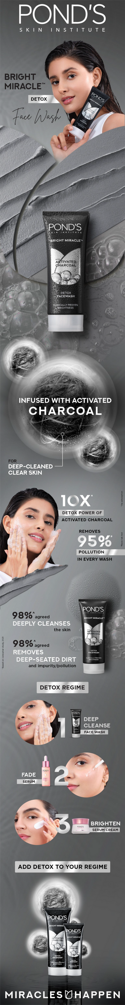 Pond's Face Wash Bright Miracle Detox 50g