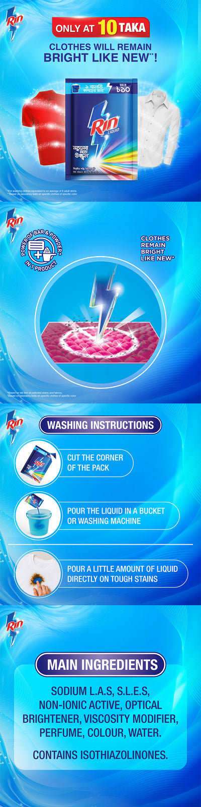 Rin Liquid Detergent Matic 40ml