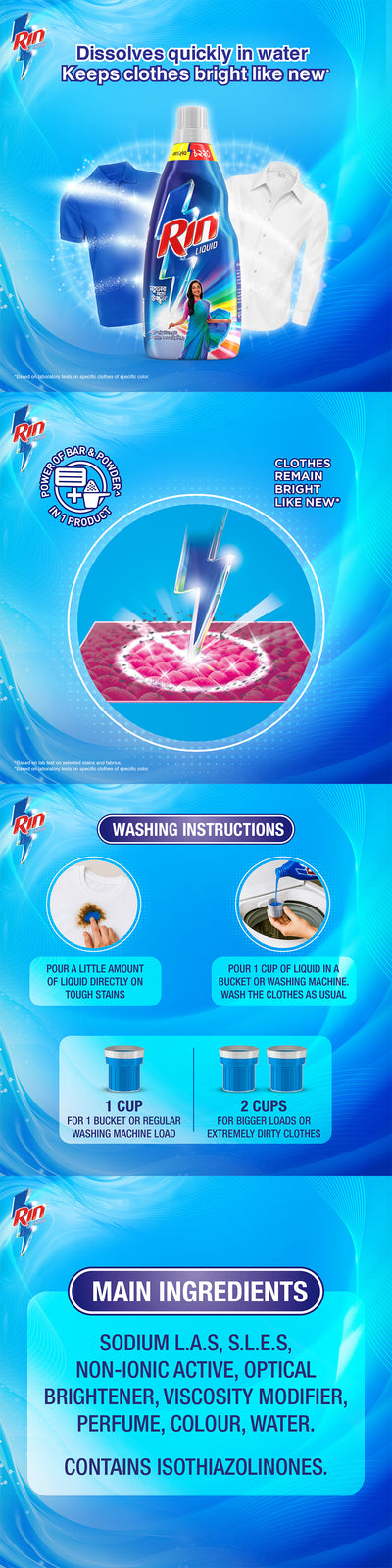 Rin Liquid Detergent Matic 400ml