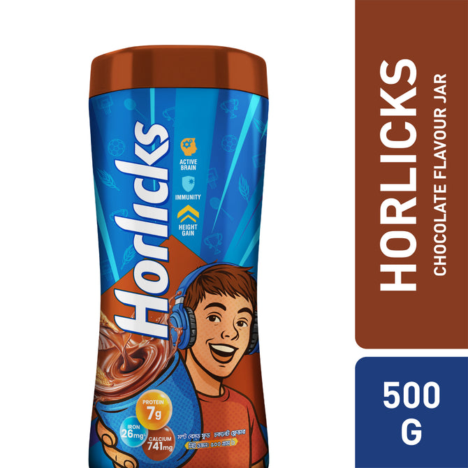 Horlicks Chocolate Flavour Jar 500g (Powder Drink)
