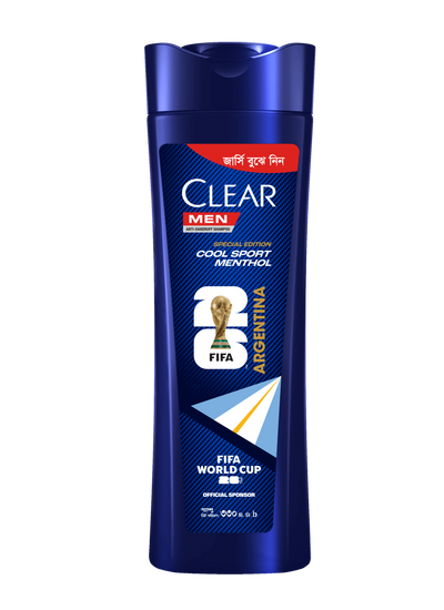 Clear Men Shampoo Cool Sport Menthol Anti Dandruff 330ml (Argentina's Jersey Free)