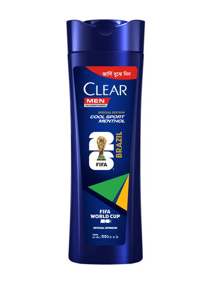 Clear Men Shampoo Cool Sport Menthol Anti Dandruff 330ml (Brazil's Jersey Free)