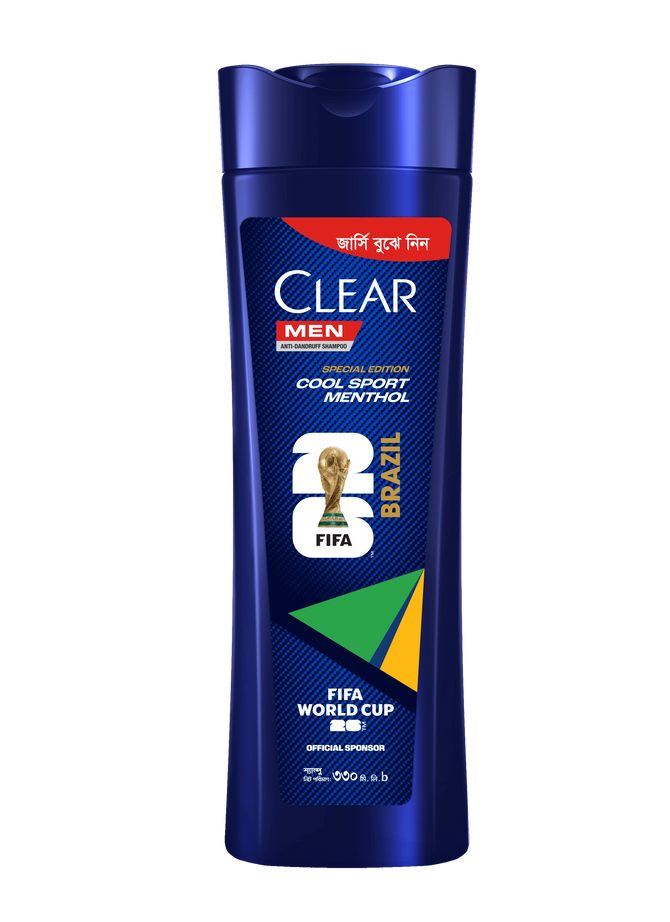 Clear Men Shampoo Cool Sport Menthol Anti Dandruff 330ml (Brazil's Jersey Free)