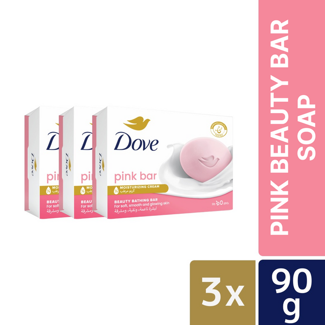 Dove Beauty Bar Soap Pink 90g (Bundle of 3)