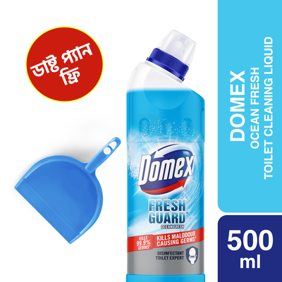 Domex Toilet Cleaning Liquid Ocean Fresh 500ml Dustpan Free