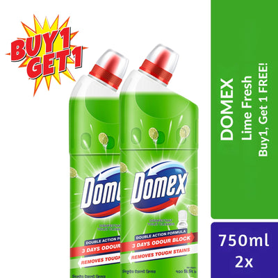 Domex Toilet Cleaning Liquid Lime Fresh 750ml Buy 1 Get 1 Free