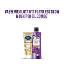 Vaseline Gluta Hya Flawless Glow Serum in Lotion 200ml & Lux Body Wash Black Orchid Scent & Juniper Oil 245ml Combo