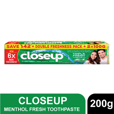 Closeup Toothpaste Menthol Fresh (Twin Pack 2X100g)