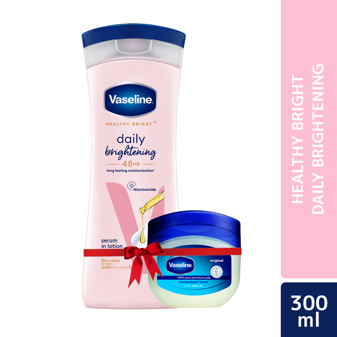 Vaseline Lotion Healthy Bright 300ml With 50ml Petroleum Jelly Free
