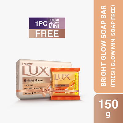 Lux Soap Bar Bright Glow 150g With Fresh Glow Mini Soap Free