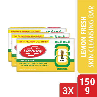 Lifebuoy Skin Cleansing Soap Bar Lemon Fresh 150g (Bundle of 3)