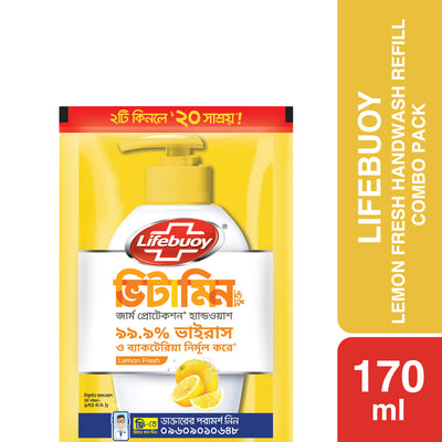 Lifebuoy Handwash Lemon Fresh Refill 170ml Combo Pack 2pcs