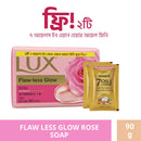 Lux Soap Bar Flaw Less Glow 90g (Free 2pcs Hair Oil Mini Pack)