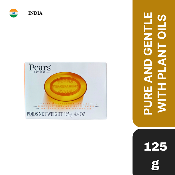 Pears Transparent Soap Pure And Gentle With Plant Oils(Imported )(UI) 125gm