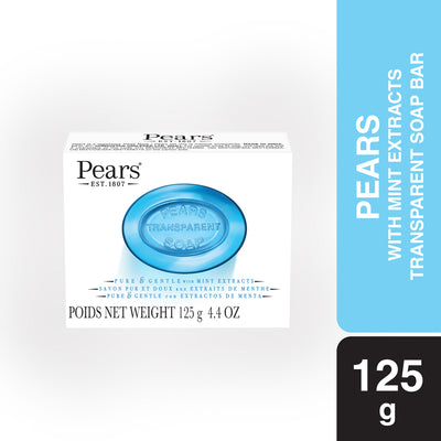 Pears Transparent Soap Pure and Gentle with Mint Extracts 125gm