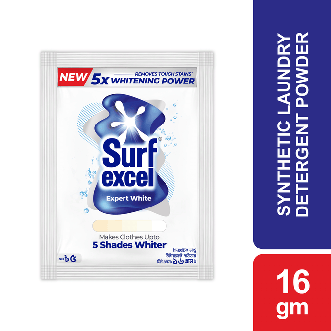 Surf Excel Expert White Synthetic Laundry Detergent Powder 16g