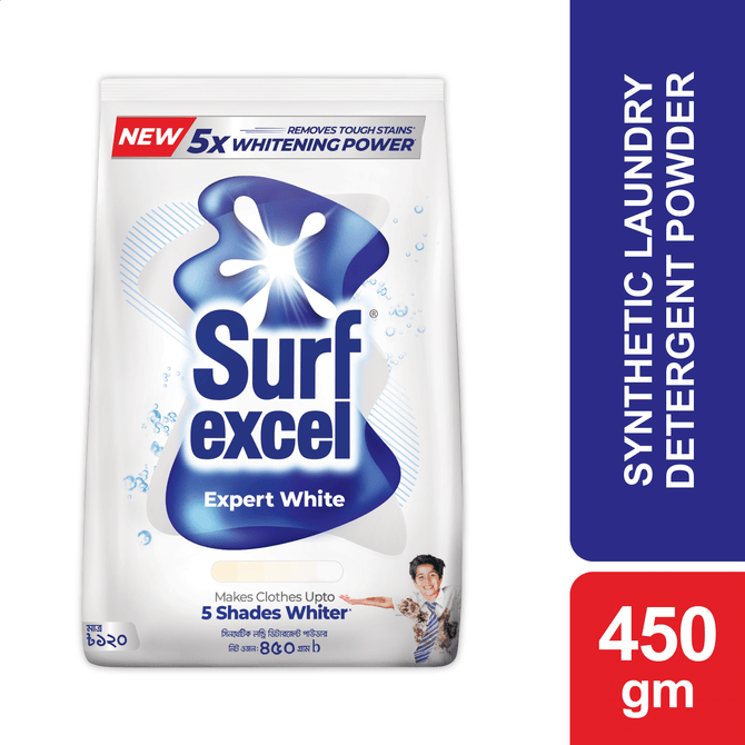 Surf Excel Expert White Synthetic Laundry Detergent Powder 450g
