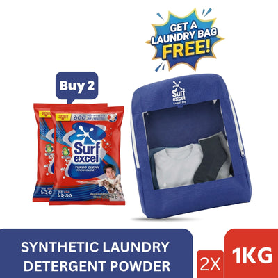 Buy 2 Surf Excel Synthetic Laundry Detergent Powder 1kg Get A Laundry Bag Free