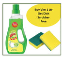 Vim Dishwashing Liquid 1lt Dish Scrubber Free