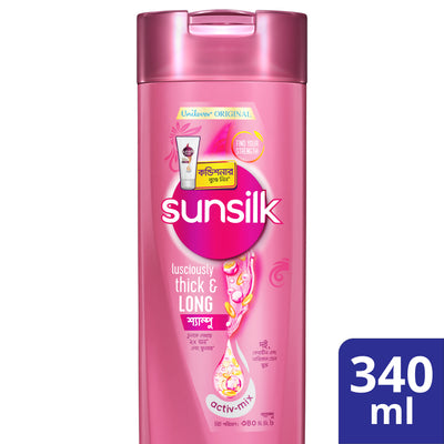 Sunsilk Shampoo Lusciously Thick & Long 340ml Conditioner Free