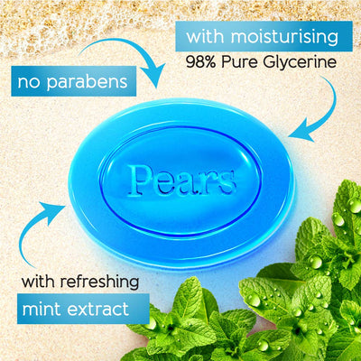 Pears Transparent Soap Pure and Gentle with Mint Extracts 125gm